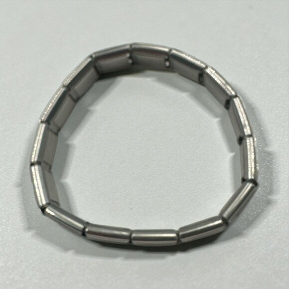 Italian Stainless Steel Link Bracelet Stretchable Design High Polished Finish Un - Picture 5 of 5